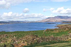 Currane Lough: a large lake populated by salmon and trout